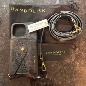 Bandolier iPhone 14pro max crossbody leather case/wallet